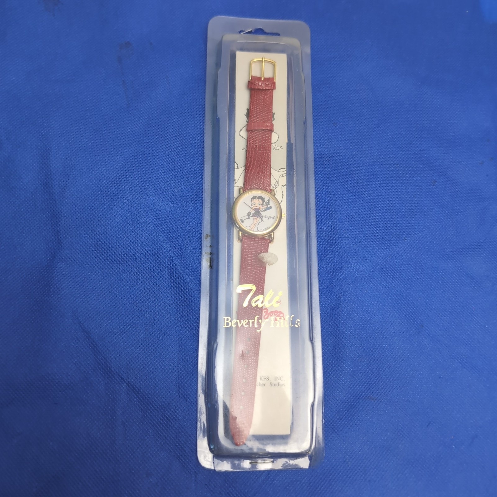 1989 Betty Boop Vintage Ladies Watch Leather Band Red Vintage New Open Box